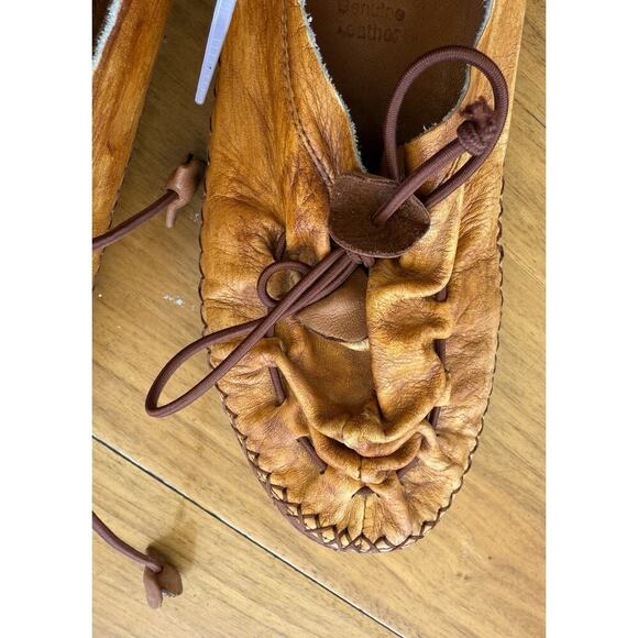 Spring Step Berna Size 39 8.5 Caramel Leather Tan Whip Stitch Slip On Loafer - Picture 6 of 7